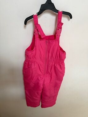 Carter's Bright Pink Snow Overalls with Adjustable Straps